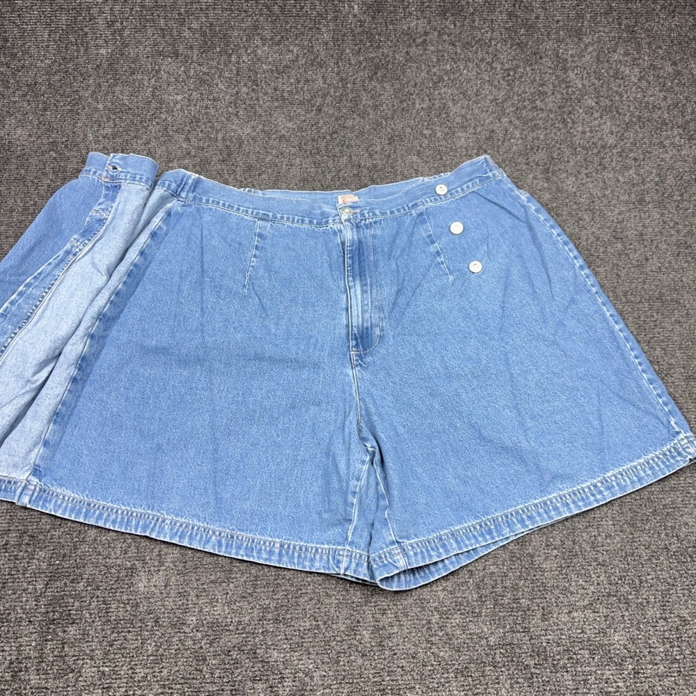 Koko-mo Blue Jeans Denim Skort Light Wash Button Front Plus Size 20W Vintage